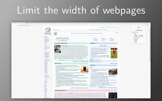 Limit the width of webpages