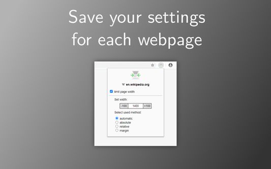 Save your settings for each webpage