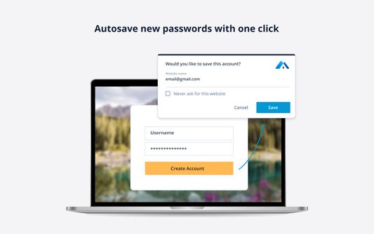 Autosave passwords to your account as you browse