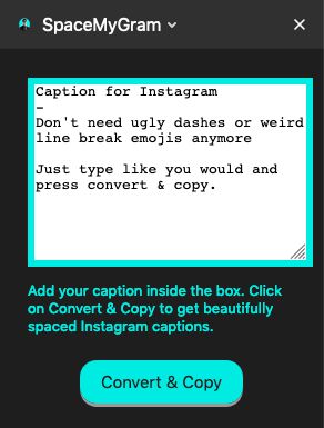Explains how the add-on helps people that work on browsers/platforms for Instagram Captions.