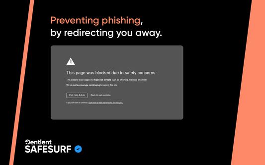 Preventing phishing,
by redirecting you away.