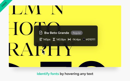 Identify fonts by hovering any text