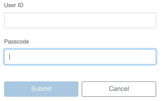 A screenshot of the input fields