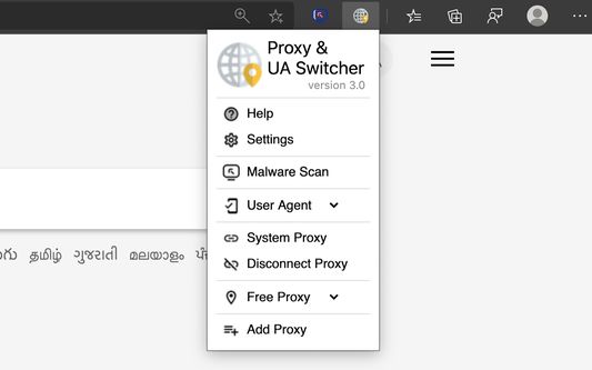 Proxy & User-Agent Switcher UI