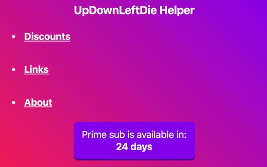 Main menu showing Twitch Prime sub countdown