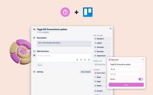 Toggl Track Button + Trello