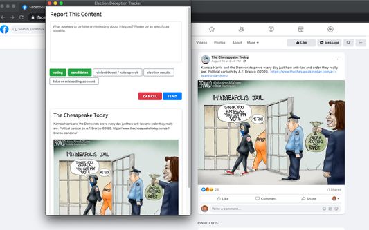 Reporting misleading information on a candidate.