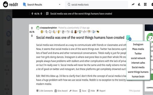 Ponder crawls Reddit submissions and alerts you to topics and keywords that may have thought provoking discussions.