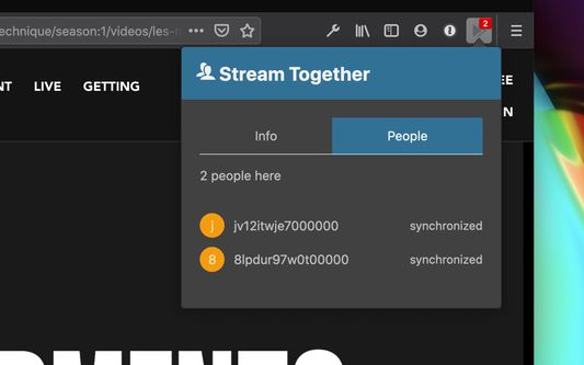 Stream Together popup showing People tab