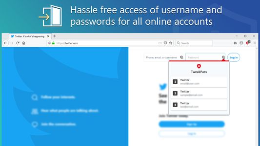 Hassle free access of username and password for all online accounts