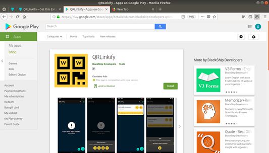 QRLinkify Android App Page