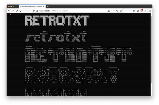 RetroTxt displaying ASCII in an MS-DOS theme