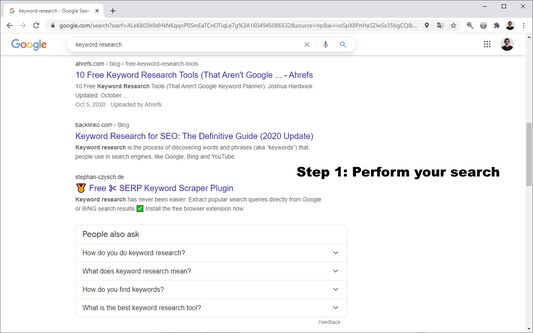 Step 1: Perform your search