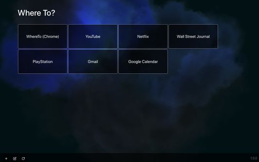 Where To, version 1.0.0