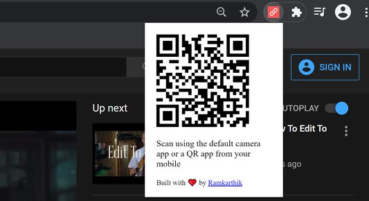 Scan QR code using the default camera app or a QR app on your mobile