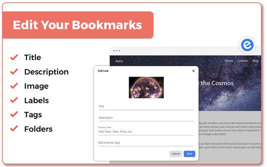 Customize your visual bookmark & notes (optional).