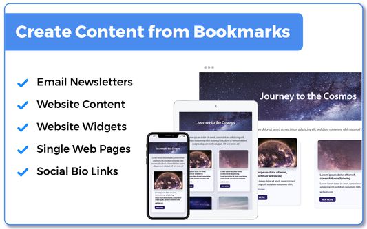 Bundle bookmarks and turn them into content instantly.