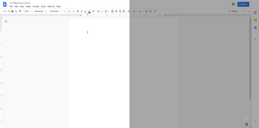 Google docs comparison - Left is disabled, right is enabled