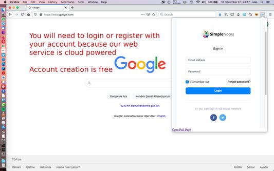 You will need to login or register with your account because our web service is cloud powered

Account creation is free