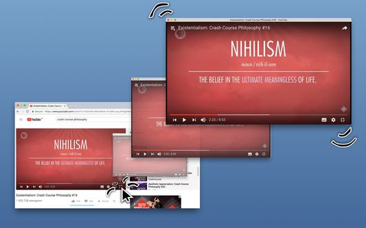 Youtube, with subtitles and all youtube controls, in a window