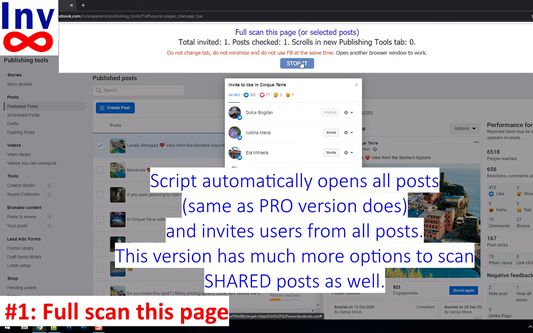 Invite Post likes Multi-Pages in 1 click