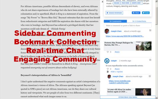 Comment, Bookmark, Chat & Community