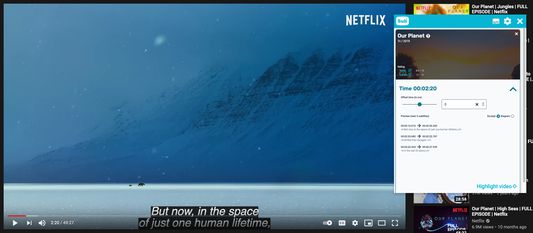Selected subtitle from instant search.
Shows subtitle settings.