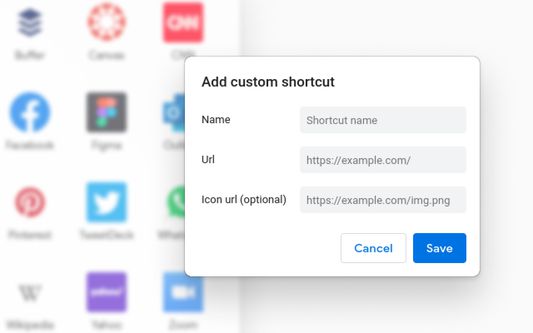 Add custom shortcuts