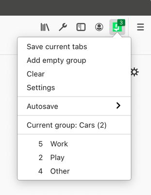 Tab groups