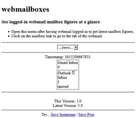 See logged-in webmail mailbox figures at a glance