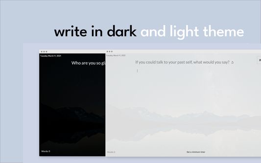 write in dark and light theme