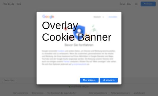 Overlay Cookie Banner
