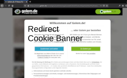 Redirect Cookie Banner
