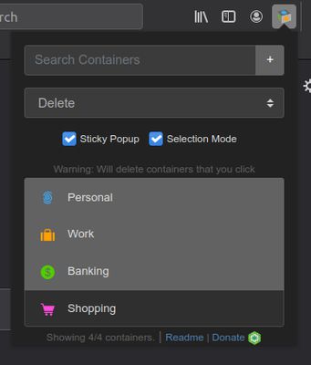Dark Mode, multi-selection, and quick container adding - all new features in v0.0.11, released 3/17/2021