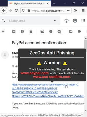 A warning about a misleading link