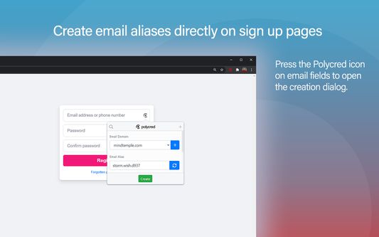 Generate disposable forwarding email addresses directly on the email fields of the websites you use
