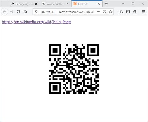 Generate QR code from page URL