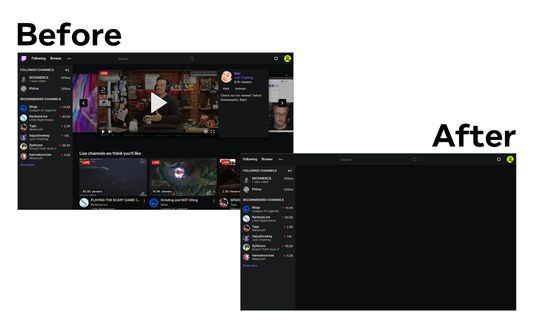 Hide Twitch home page.