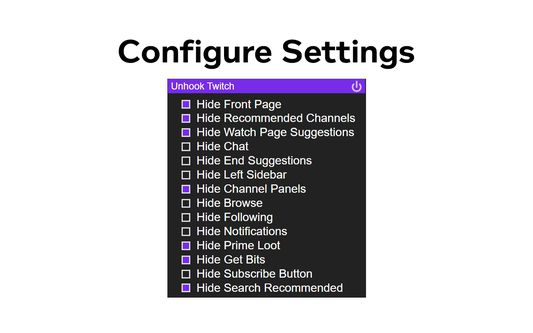 Choose the settings you want!
