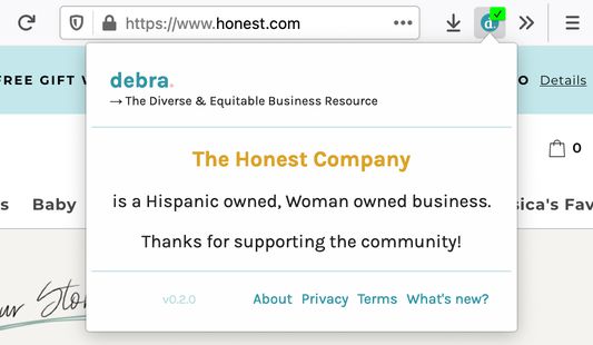 Get notified when shopping at a diverse business.