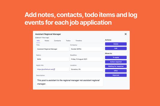 More info about job application features