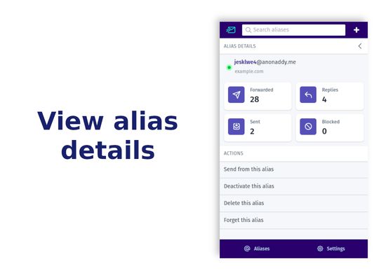 View individual alias details and perform actions