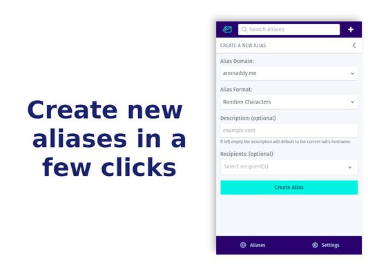 Quickly create new aliases in just a few clicks