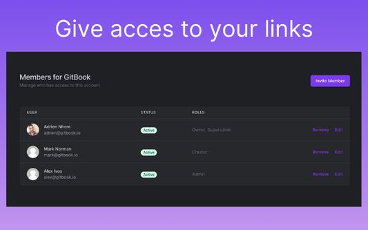 Give access to your links