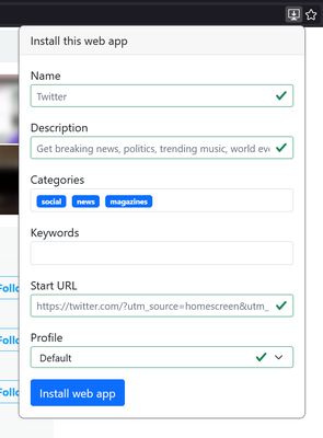 Installing sites as a PWAs with just a few clicks