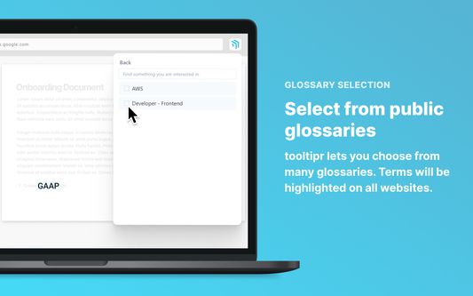 The glossary manager show to select public glossaries available to every user