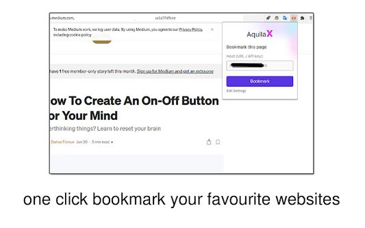 One click bookmarking for your favourite websites