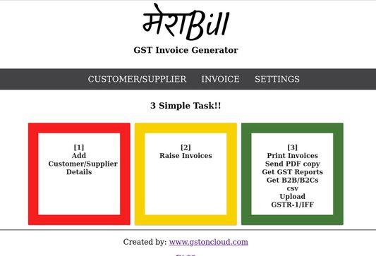 MeraBill- GST Invoices in 3 easy steps. File GSTR-1/IFF in a minutes