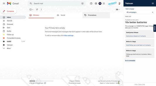You start with extension pane in GMail