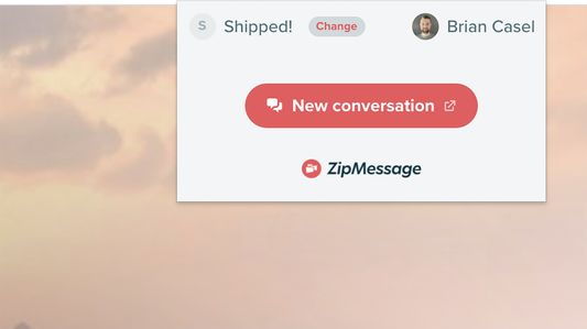 The ZipMessage extension pops down from the corner of your browser, giving you easy access to start a conversation from anywhere.